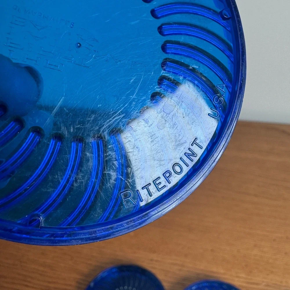 1970s The‎ First National Bank of Nashville IL Ritepoint Blue Plastic Coasters
